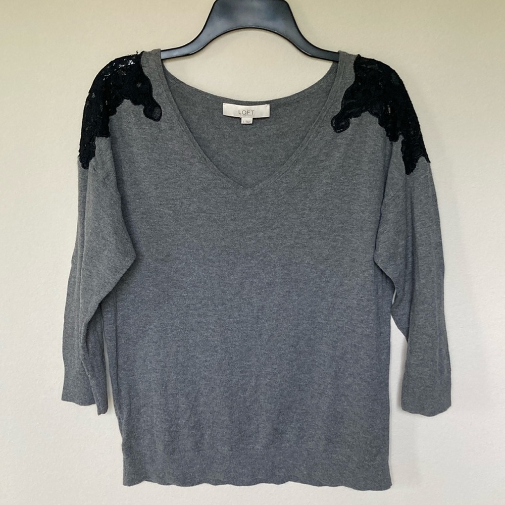LOFT Lace Shoulder Sweater